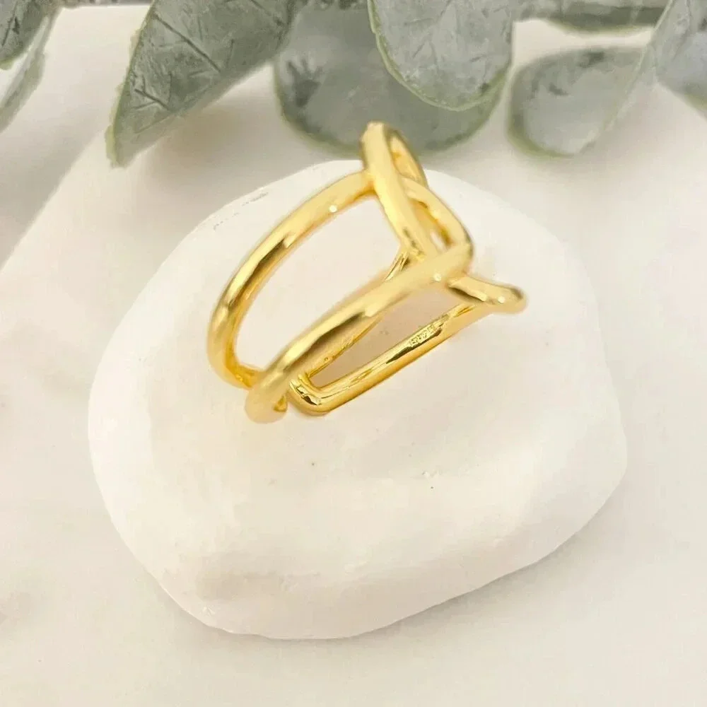 925 Sterling Silver Minimalist Ring Twist Ring Everyday Boho Ring Stackable Ring